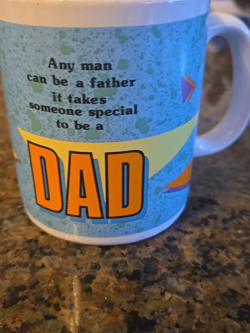 Family Ties Contenova Mug for Father's Day with beautiful message, blue & orange